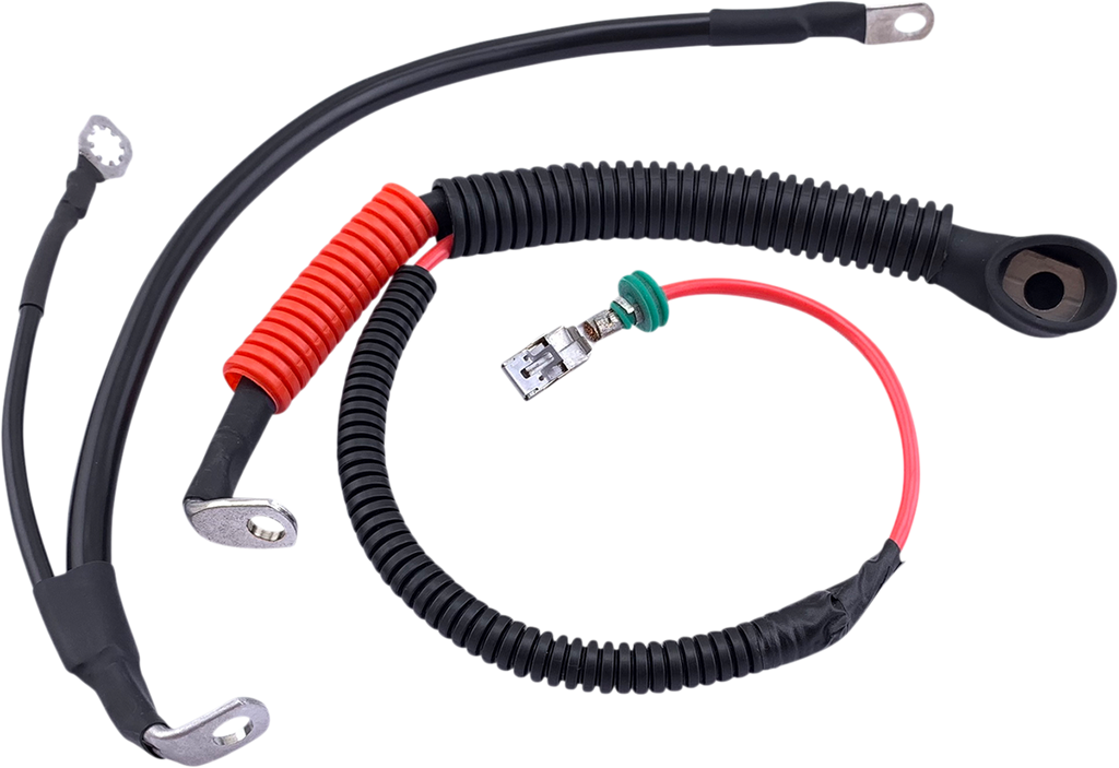 DRAG SPECIALTIES Black Battery Cable Set - '09-'13 FLH/T E25-0091B-D7