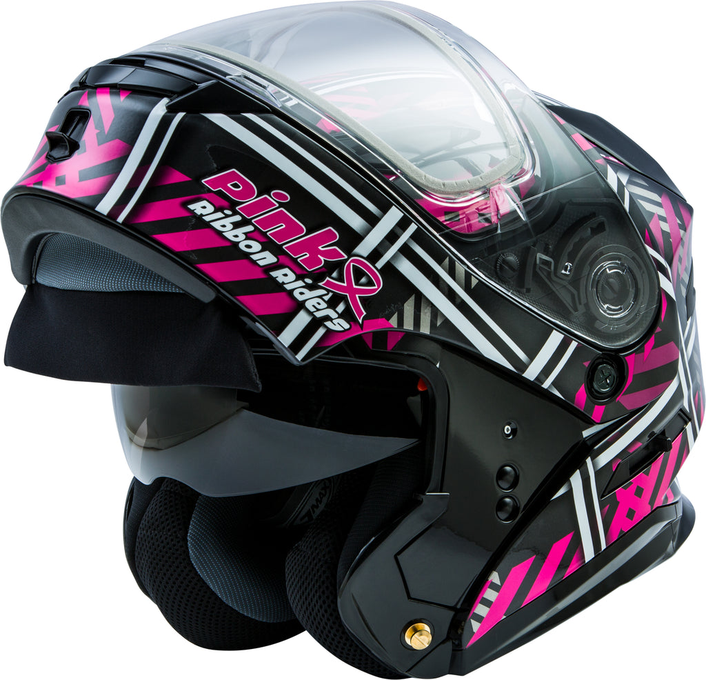 Md 01s Modular Pink Ribbon Riders Snow Helmet Blk/Pink Xl