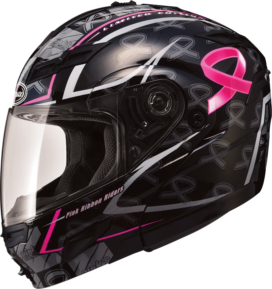 Gm 54s Modular Helmet Black/Silver/Pink Ribbon M