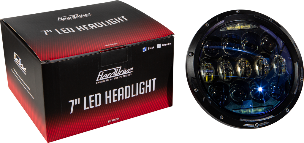 Led Headlight 7" 130w White Angel Eyes