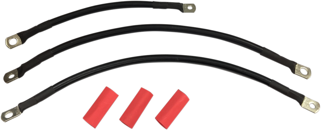 DRAG SPECIALTIES Black Battery Cable Set - '94-'09 Dyna E25-0091B-T2