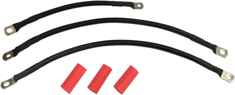 DRAG SPECIALTIES Black Battery Cable Set - '94-'09 Dyna E25-0091B-T2