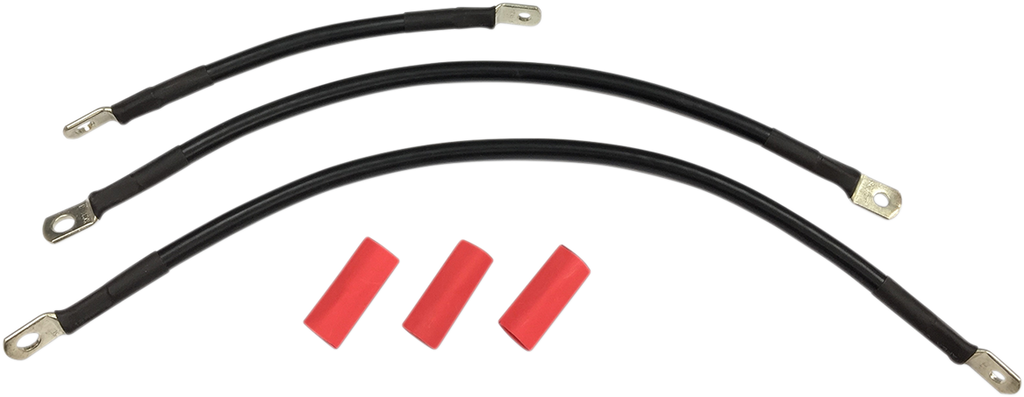 DRAG SPECIALTIES Black Battery Cable Set - '84-'88 ST E25-0091B-T4