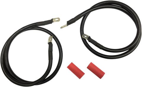 DRAG SPECIALTIES Black Battery Cable Set - '89-'92 FL E25-0091B-D4