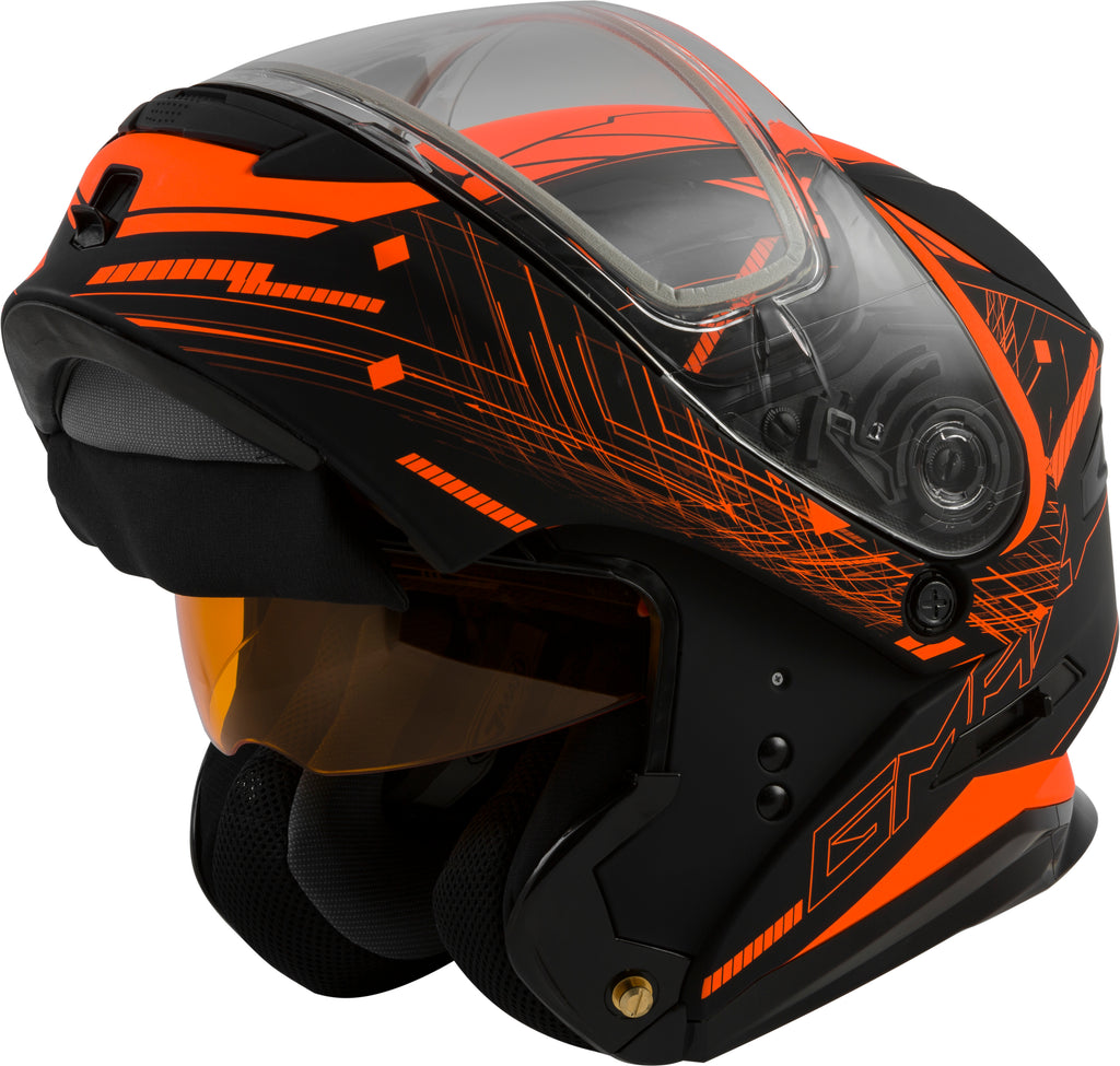 Md 01s Modular Wired Snow Helmet Black/Neon Orange 2x